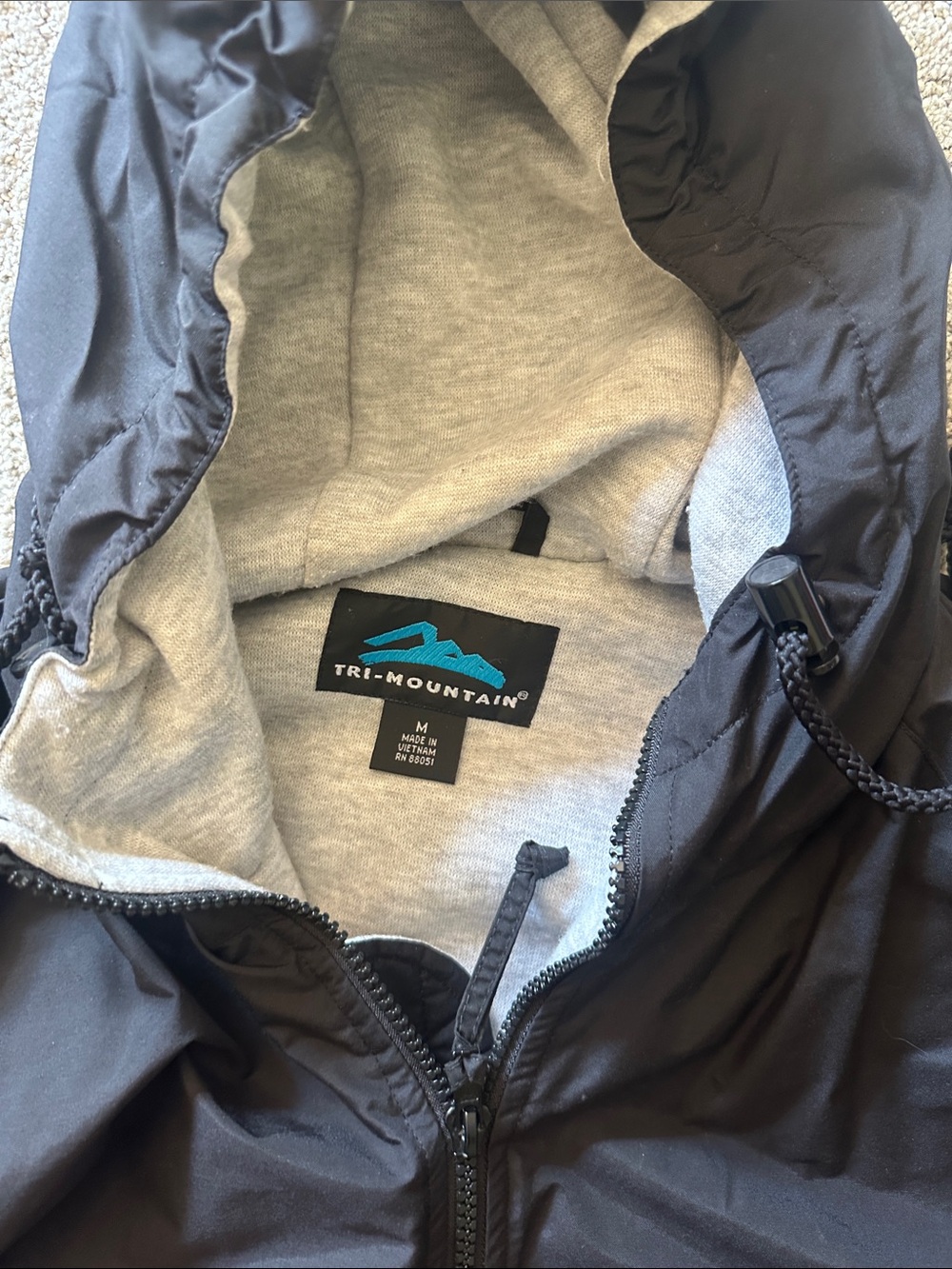 Women's Black Hooded Windbreaker Jacket - Picture 2 of 2